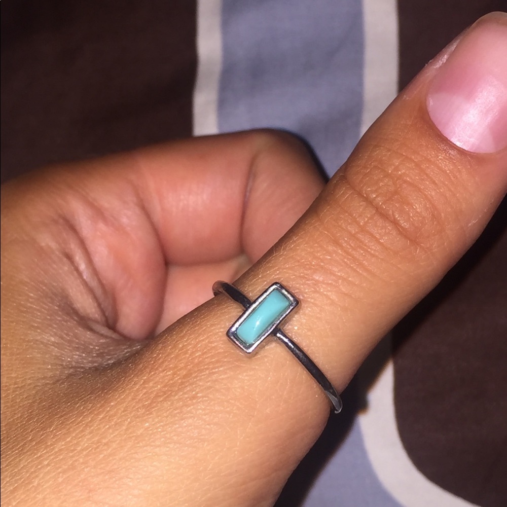 Rectangle turquoise ring